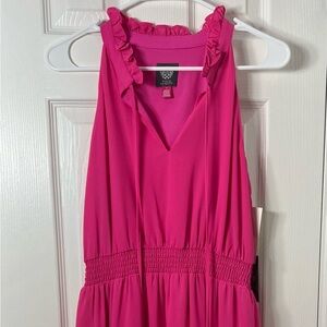Vince Camuto Pink Dress maxi off the shoulder NEW  summer fuchsia pink
